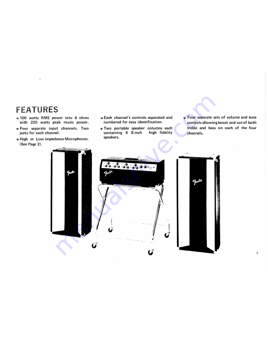 Fender PA 100 Manual Download Page 3