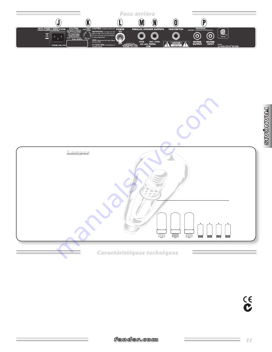 Fender Princeton Reverb Amp Owner'S Manual Download Page 11