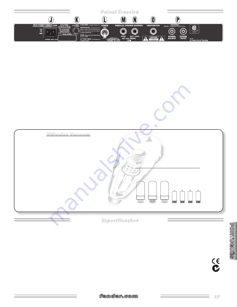 Fender Princeton Reverb Amp Owner'S Manual Download Page 17