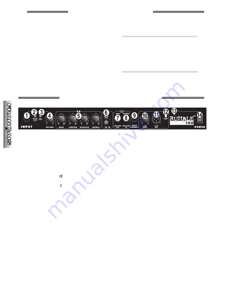 Fender Rumble 100 Operating Instructions Manual Download Page 10