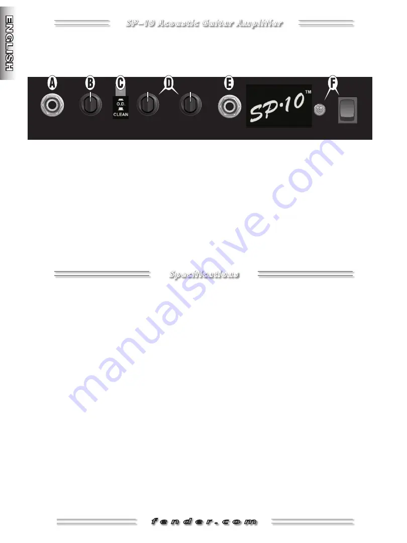 Fender Squier SP-10 Owner'S Manual Download Page 6