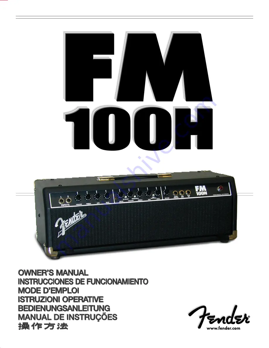 Fender Stage 100H Owner'S Manual Download Page 1