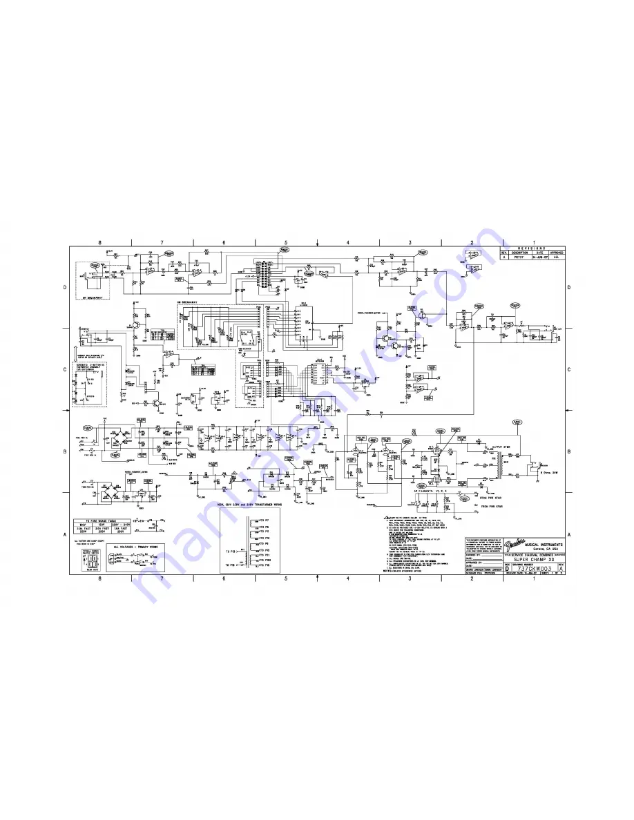 Fender Super Champ-XD Service Diagram Download Page 1