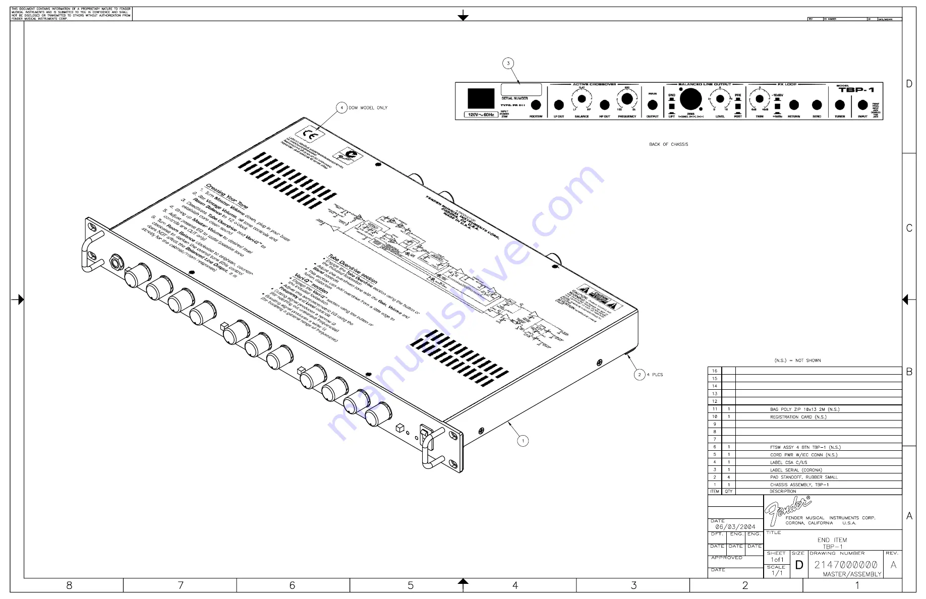 Fender TBP-1 Service Manual Download Page 15