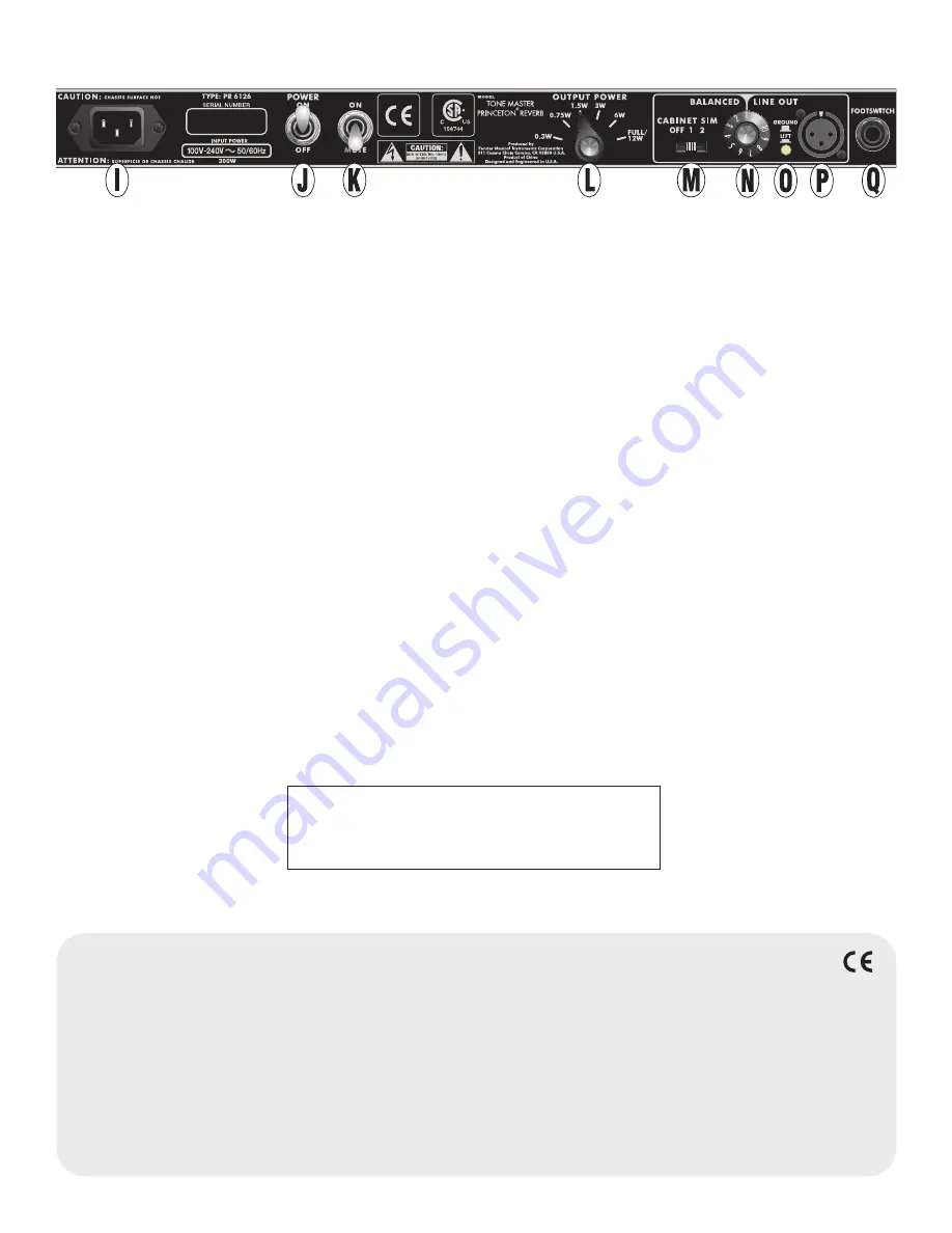 Fender TONE MASTER Princeton Reverb-Amp Owner'S Manual Download Page 13