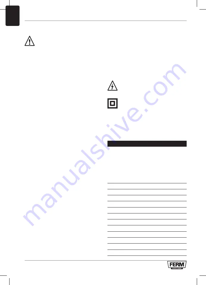 Ferm AGM1097P Original Instructions Manual Download Page 106