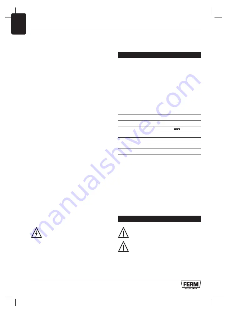 Ferm CDA1137 Original Instructions Manual Download Page 20