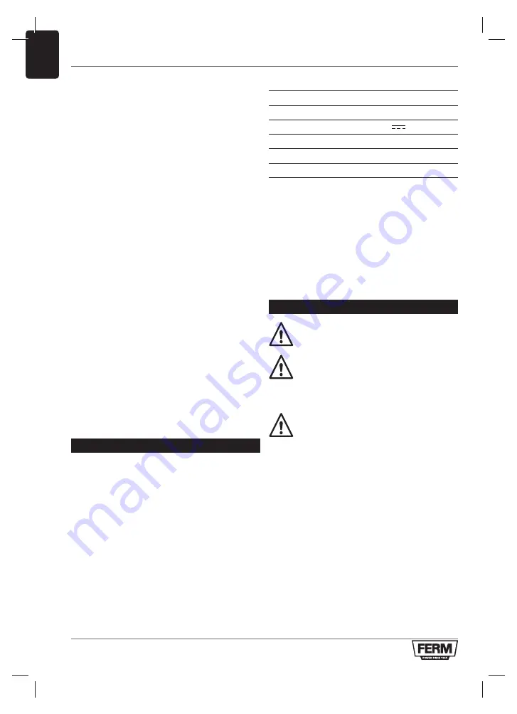 Ferm CDA1138 Original Instructions Manual Download Page 10