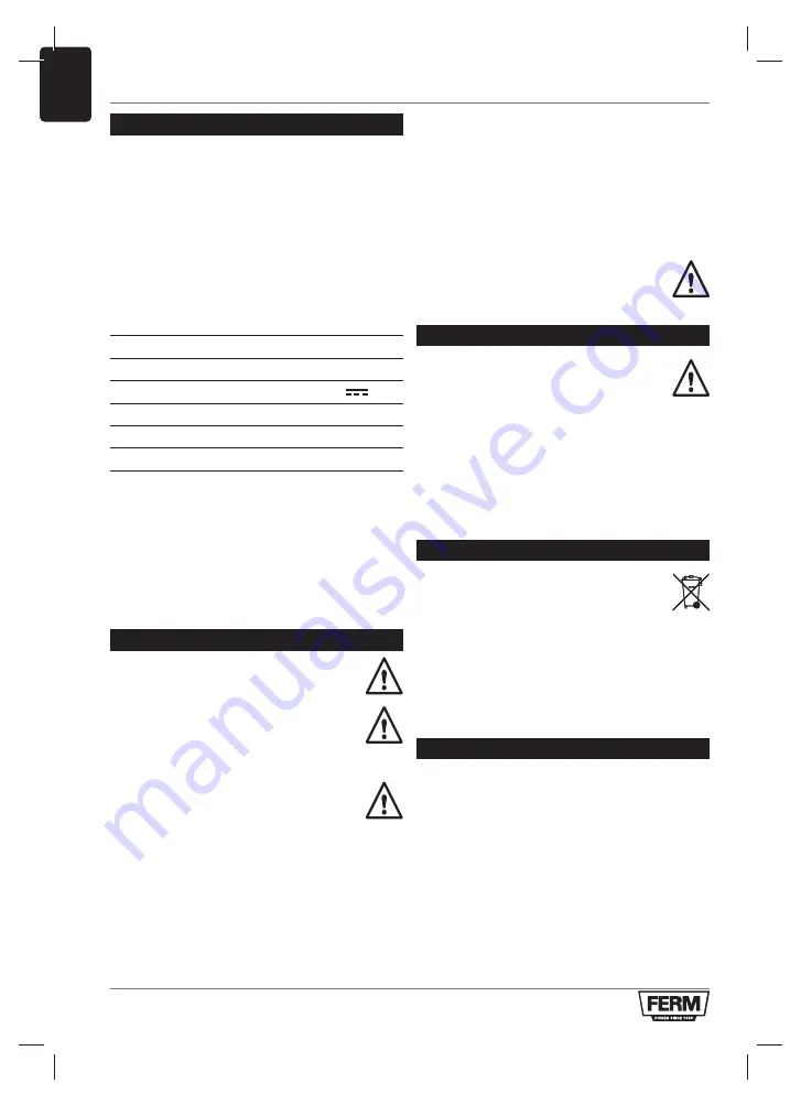 Ferm CDA1138 Original Instructions Manual Download Page 56