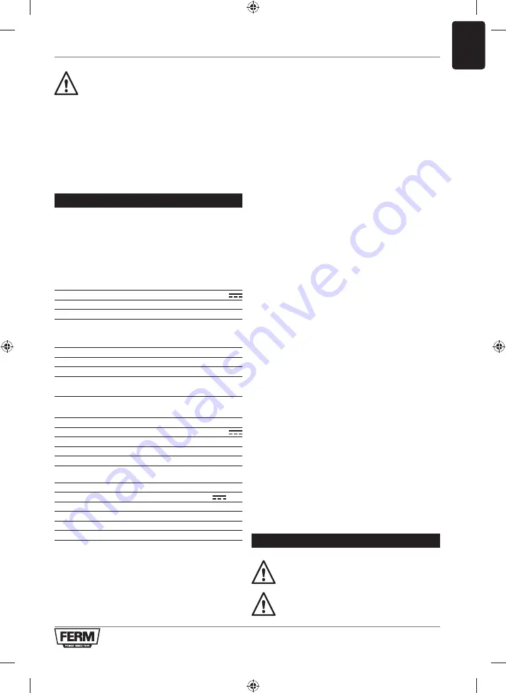 Ferm CDM1158 Original Instructions Manual Download Page 49