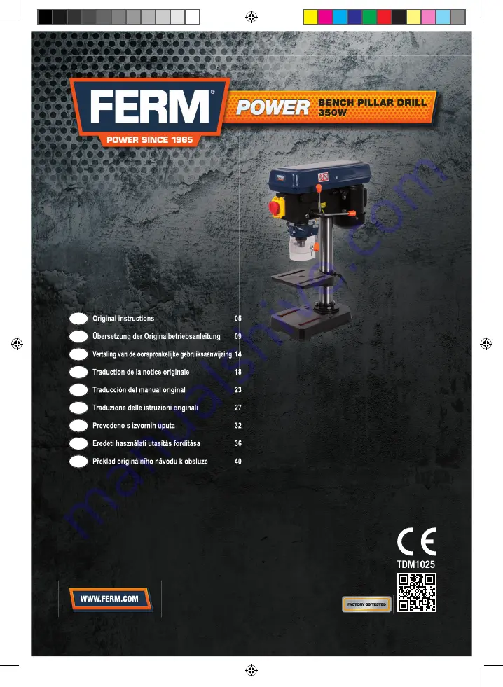 Ferm TDM1025 Original Instructions Manual Download Page 1