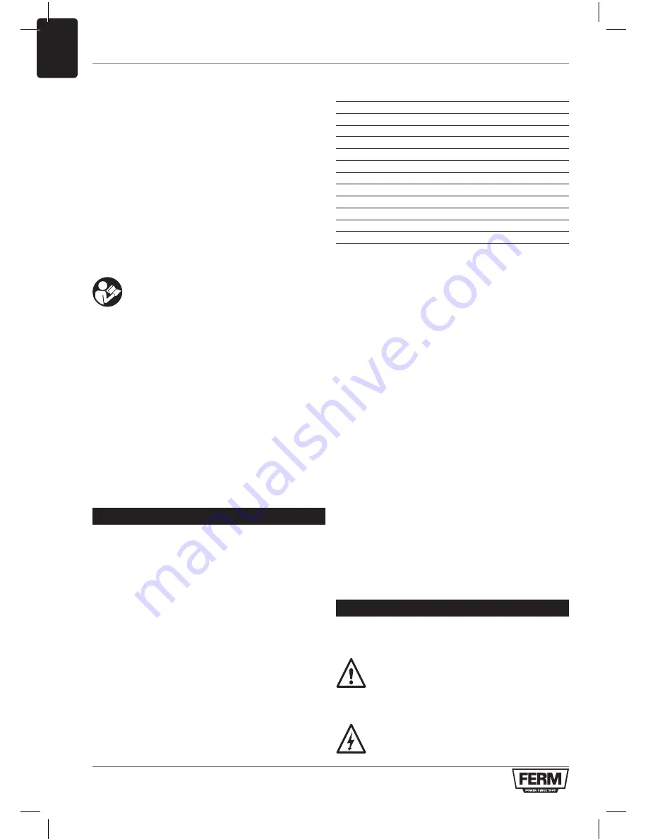 Ferm TSM1030 Original Instructions Manual Download Page 54