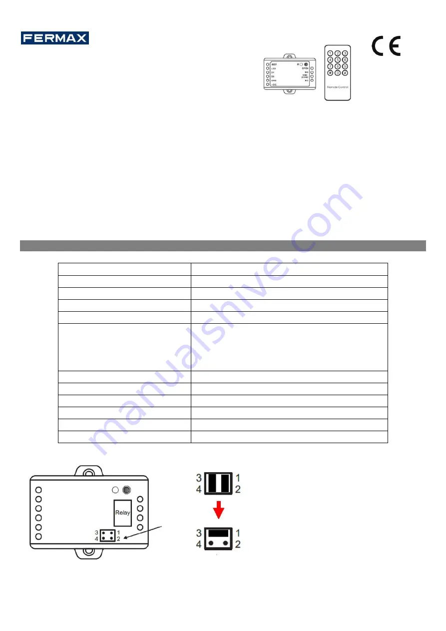 Fermax STAND-ALONE CONTROLLER 1 DOOR WG Скачать руководство пользователя страница 1