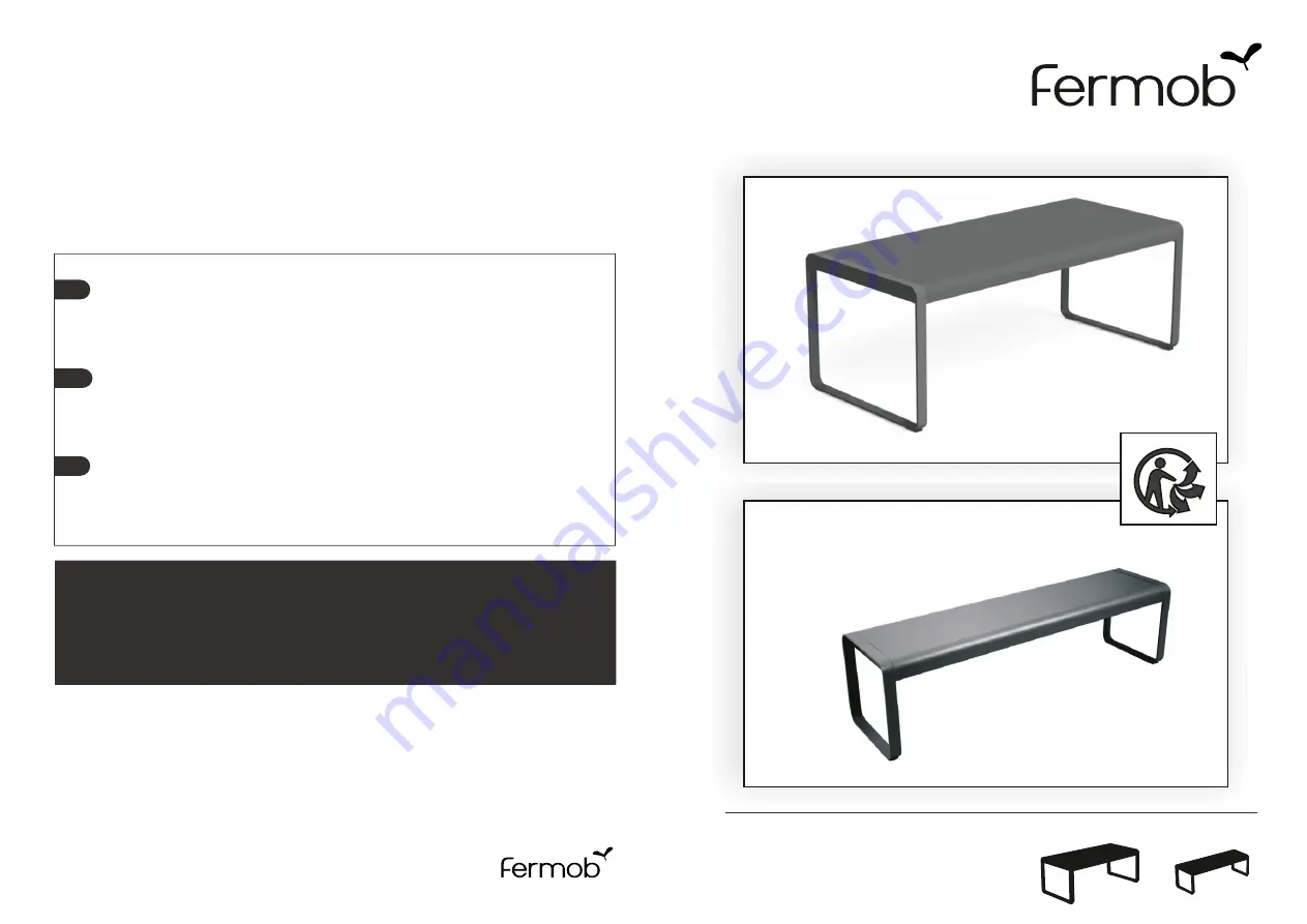 Fermob Bellevie Dining Table Manual Download Page 1