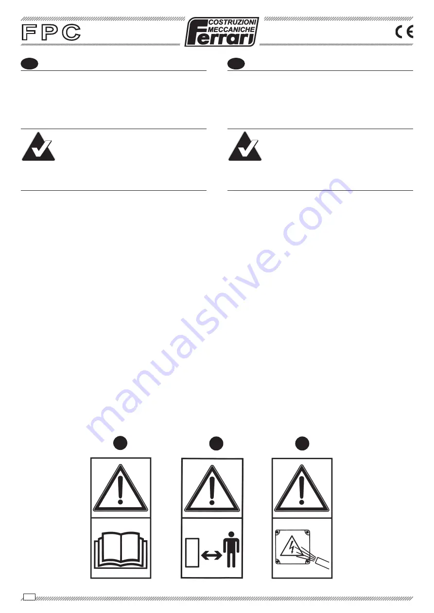 Ferrari Costruzioni Meccaniche FPC Operating And Service Manual Download Page 48