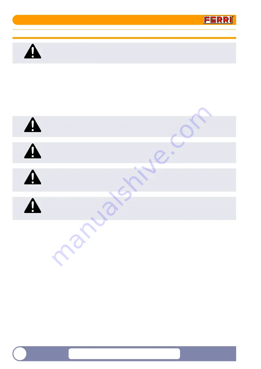 FERRI T250A right Use And Maintenance Manual Download Page 116