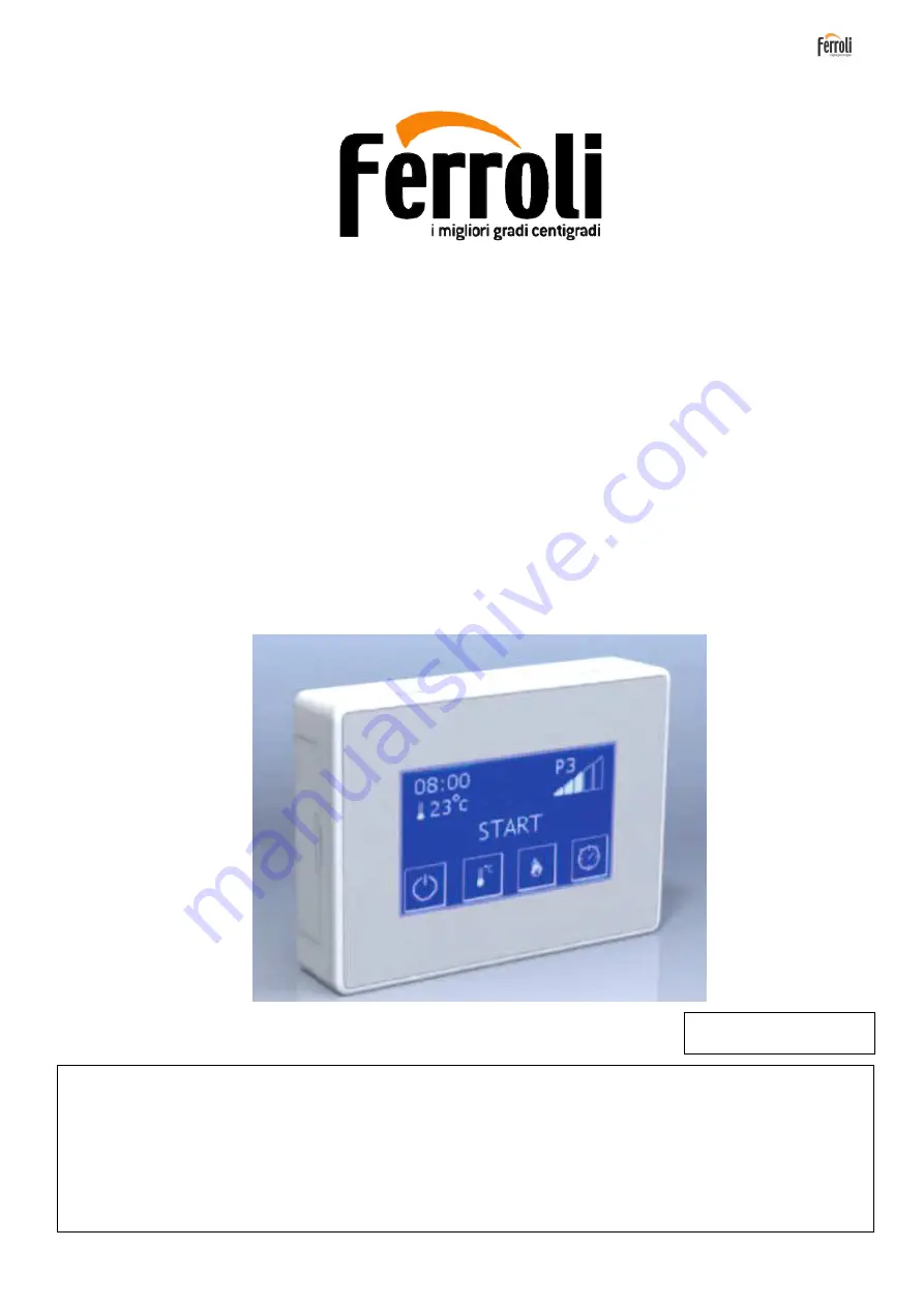 Ferroli DISPLAY UTILITY Installation, Use And Maintenance Manual Download Page 1