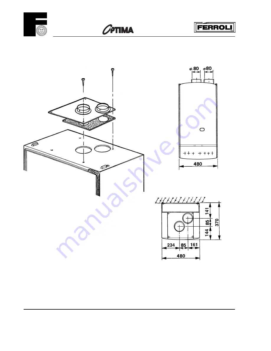 Ferroli optima 2001 VMF7 Installation Instructions Manual Download Page 42