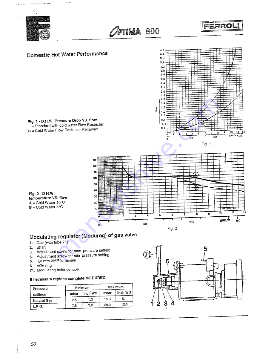 Ferroli optima 800 Technical Information Installation And Service Instruction Download Page 49