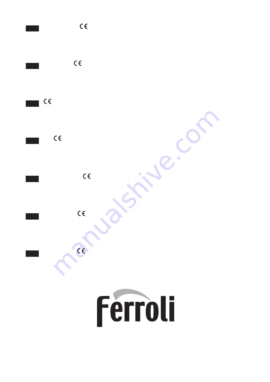 Ferroli PEGASUS 119 LN 2S Instructions For Use, Installation And Maintenance Download Page 60