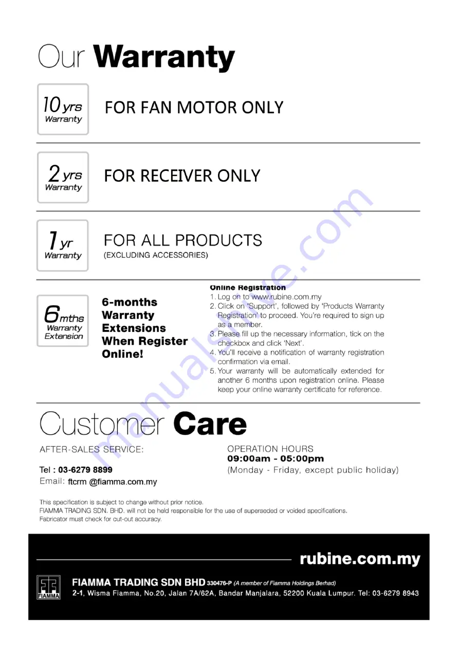 Fiamma Rubine RCF-PRESTO52-3B Series User Manual Download Page 14