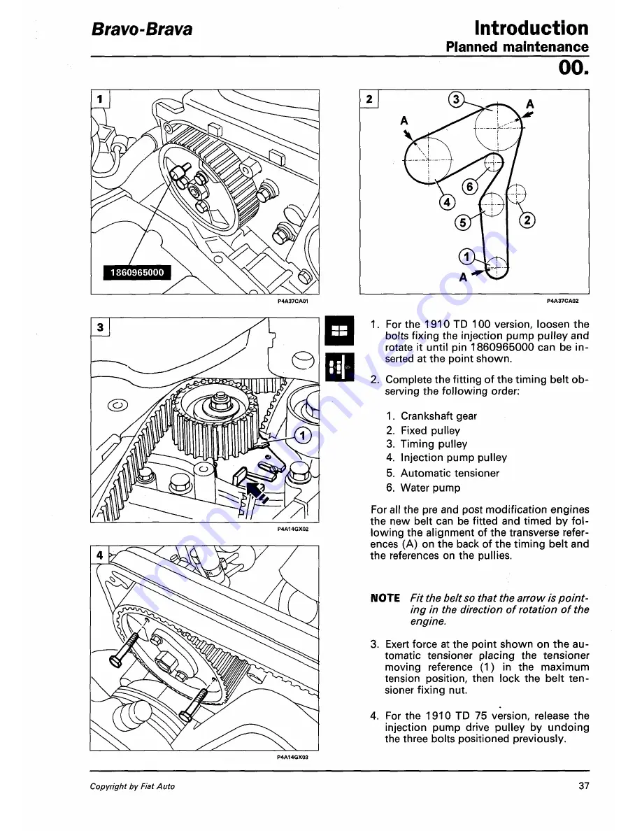 Fiat 1996 Brava Скачать руководство пользователя страница 71