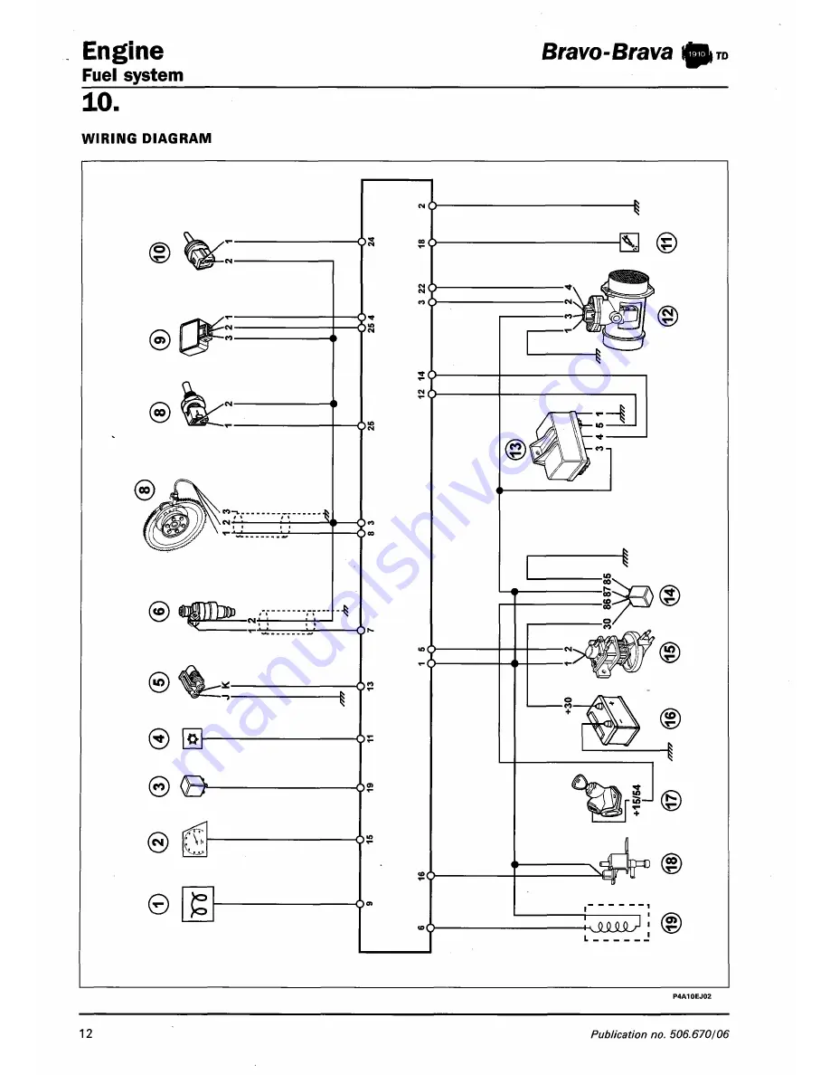 Fiat 1996 Brava Service Manual Download Page 212