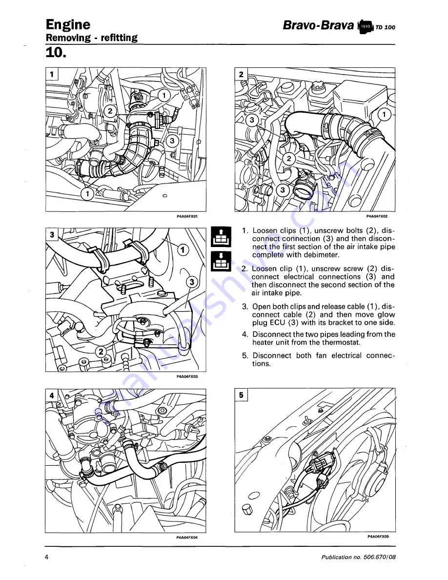 Fiat 1996 Brava Service Manual Download Page 223