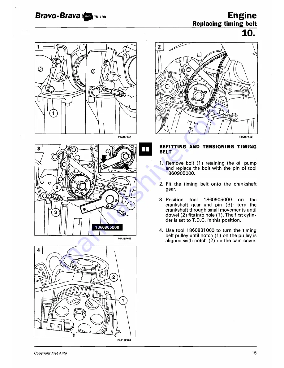 Fiat 1996 Brava Service Manual Download Page 234