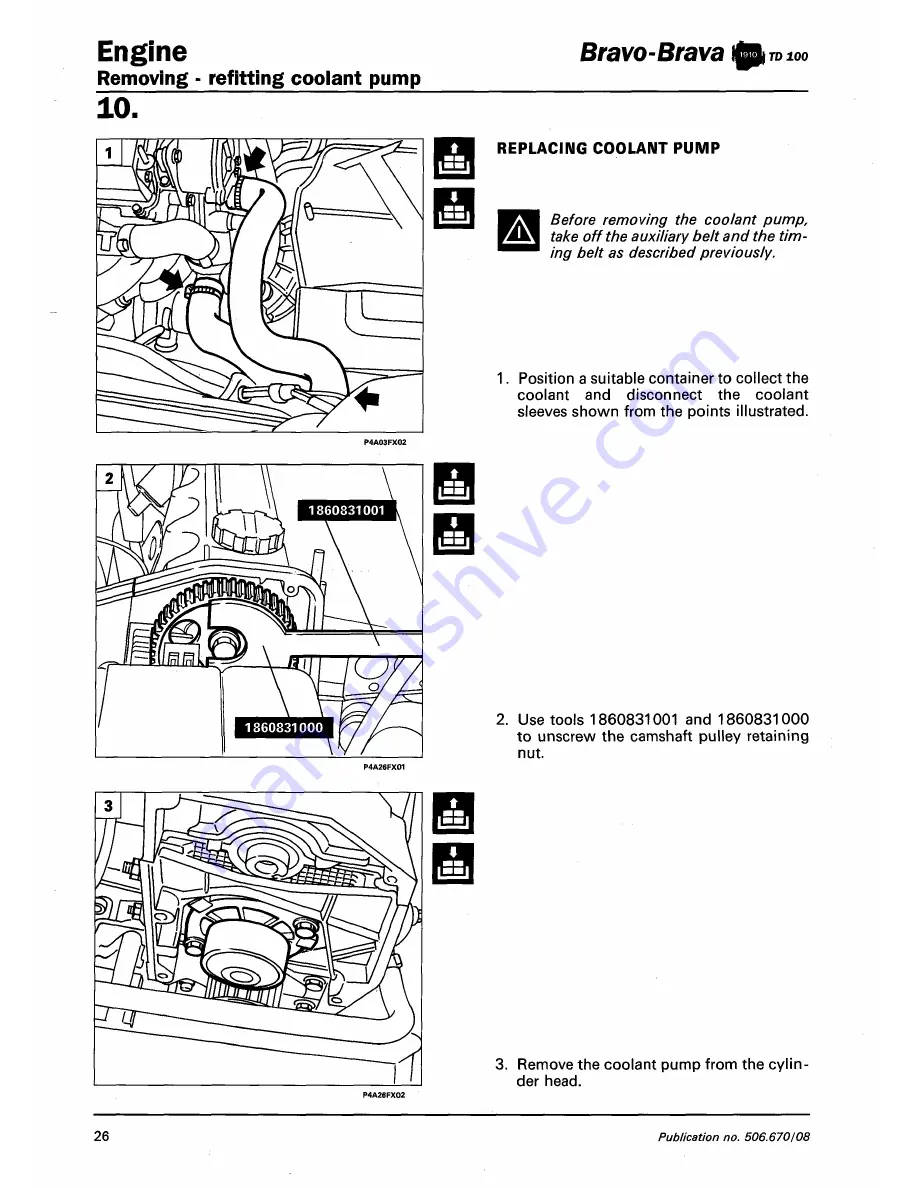 Fiat 1996 Brava Service Manual Download Page 245