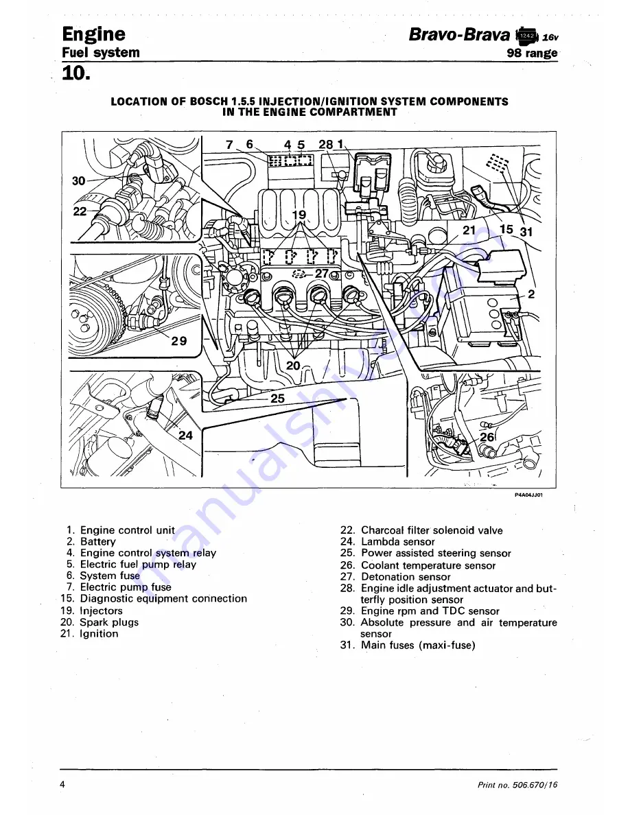 Fiat 1996 Brava Service Manual Download Page 255