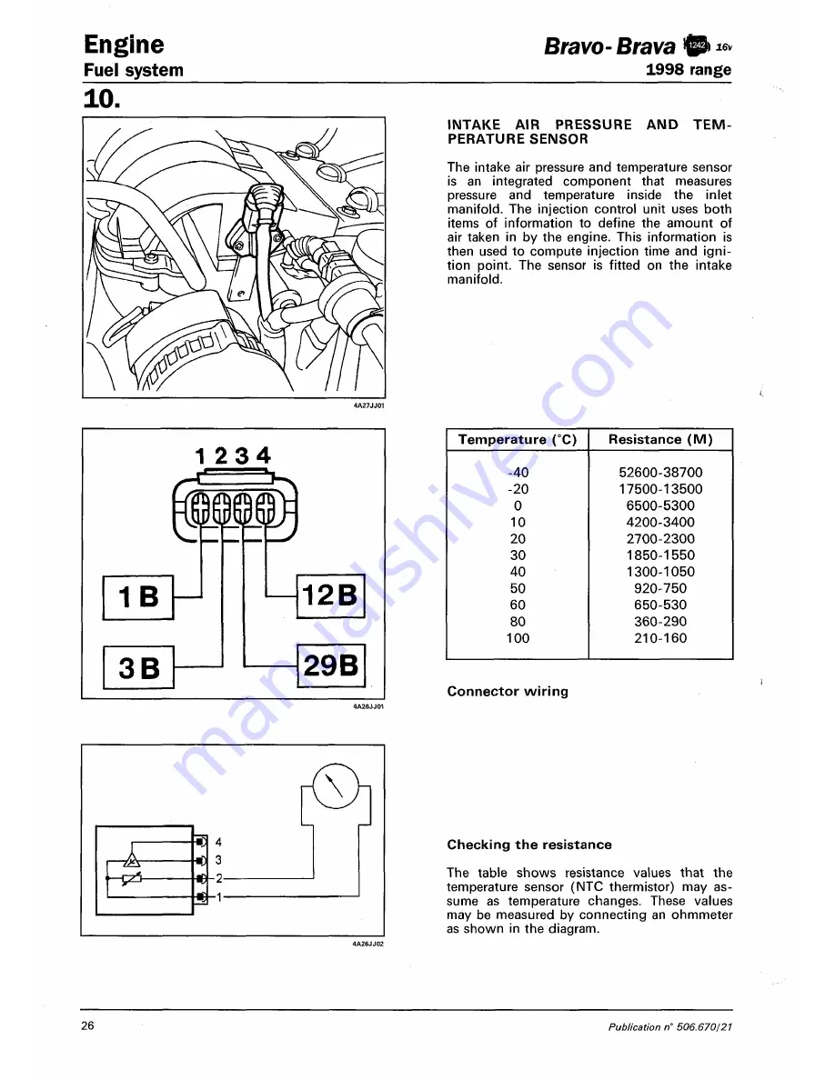 Fiat 1996 Brava Service Manual Download Page 277