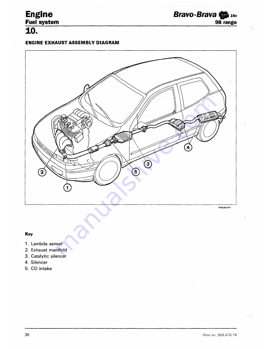 Fiat 1996 Brava Service Manual Download Page 287