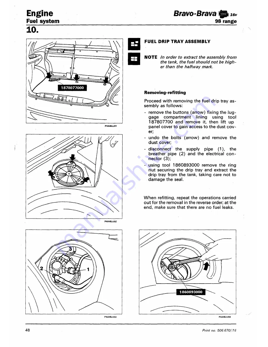 Fiat 1996 Brava Скачать руководство пользователя страница 299