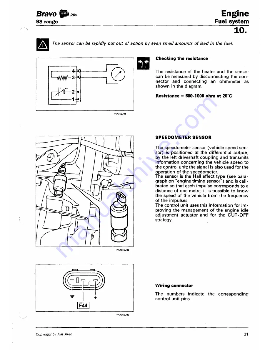 Fiat 1996 Brava Service Manual Download Page 337