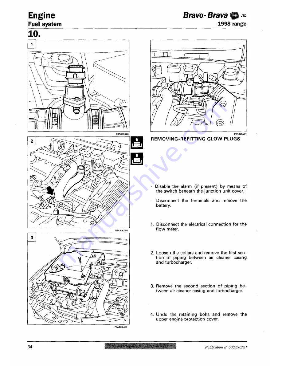 Fiat 1996 Brava Service Manual Download Page 379