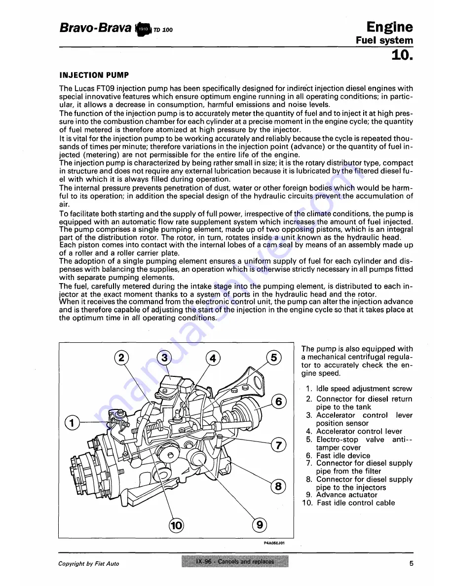 Fiat 1996 Brava Service Manual Download Page 384