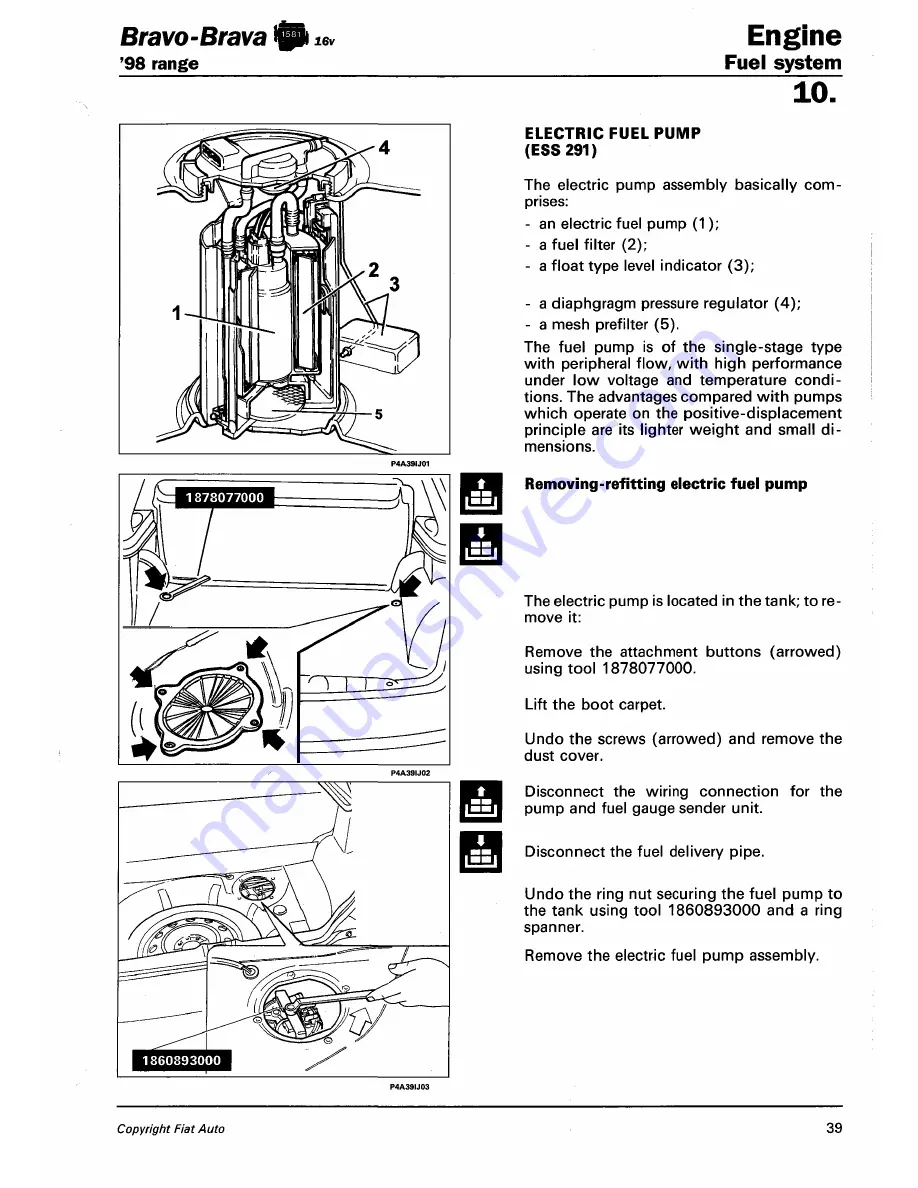 Fiat 1996 Brava Service Manual Download Page 451