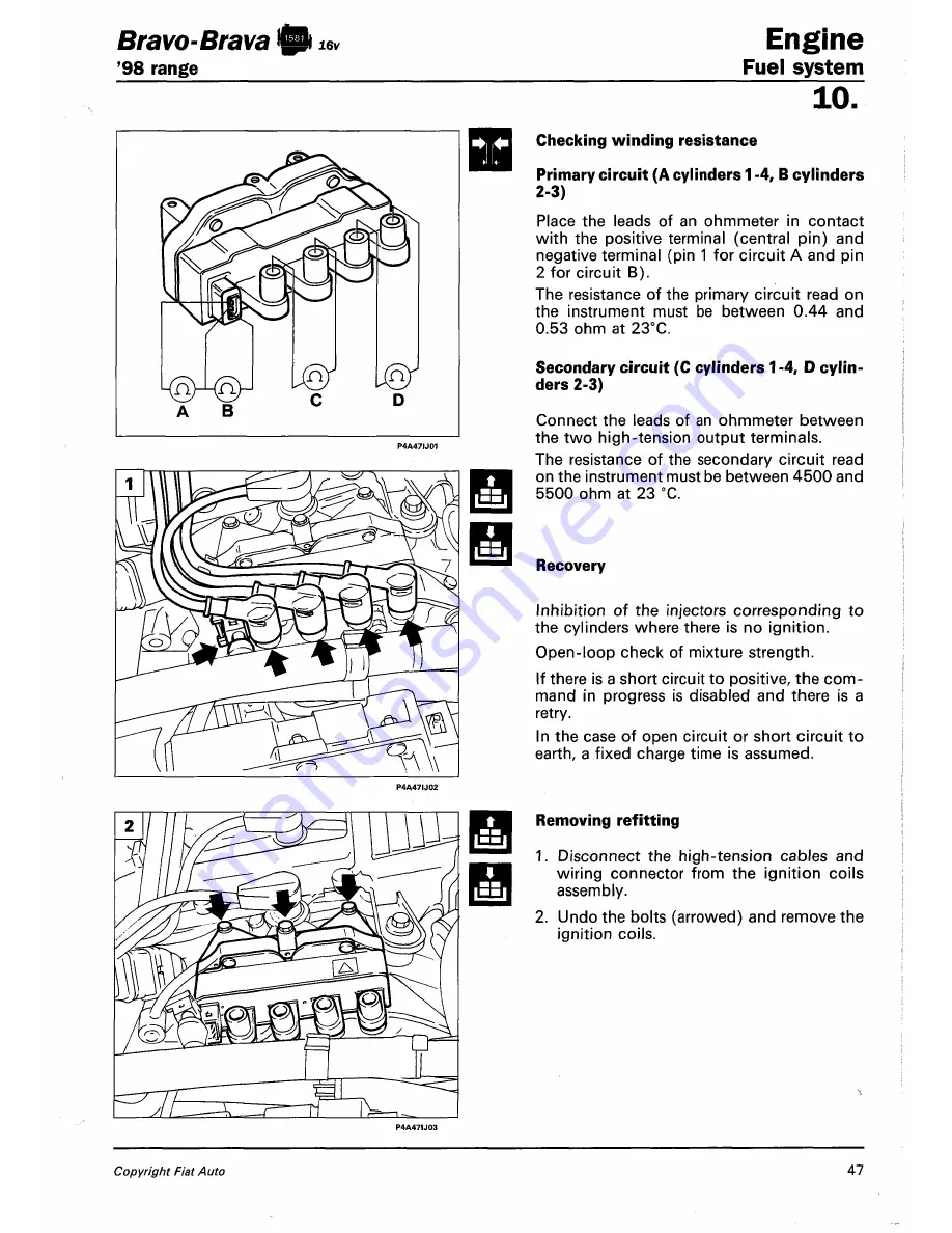 Fiat 1996 Brava Скачать руководство пользователя страница 459