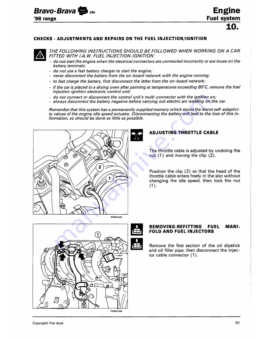 Fiat 1996 Brava Service Manual Download Page 463