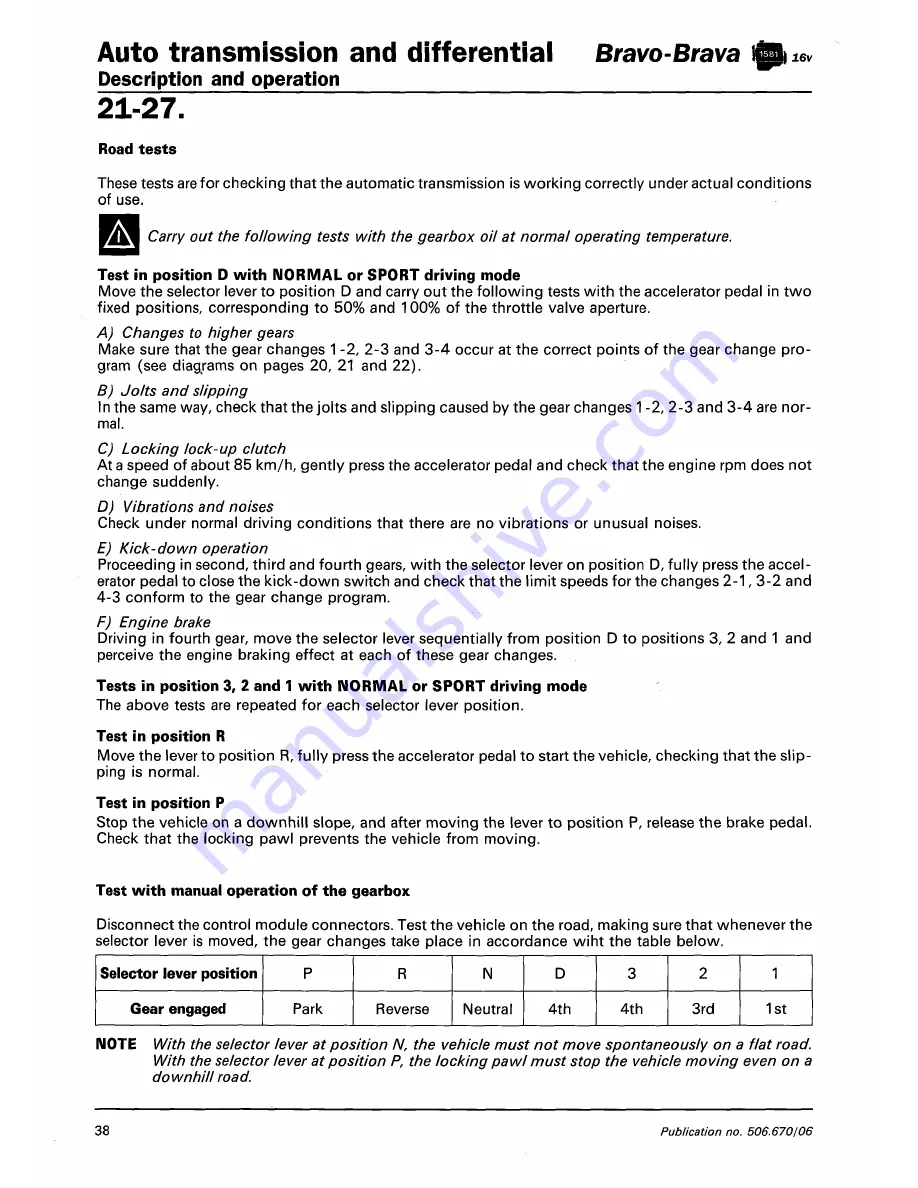 Fiat 1996 Brava Service Manual Download Page 515