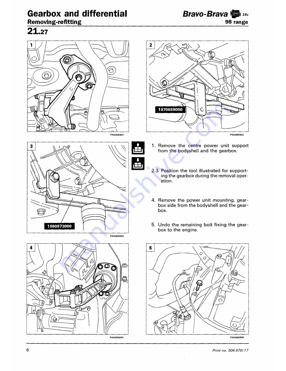 Fiat 1996 Brava Service Manual Download Page 553