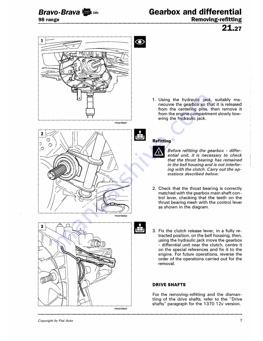 Fiat 1996 Brava Service Manual Download Page 554