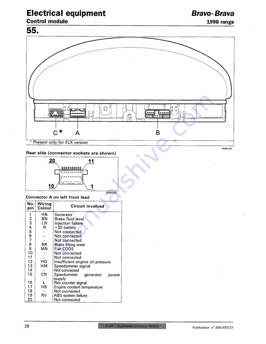 Fiat 1996 Brava Service Manual Download Page 725