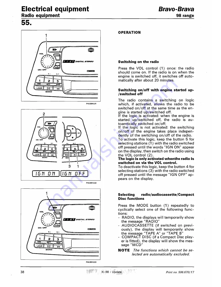 Fiat 1996 Brava Скачать руководство пользователя страница 737