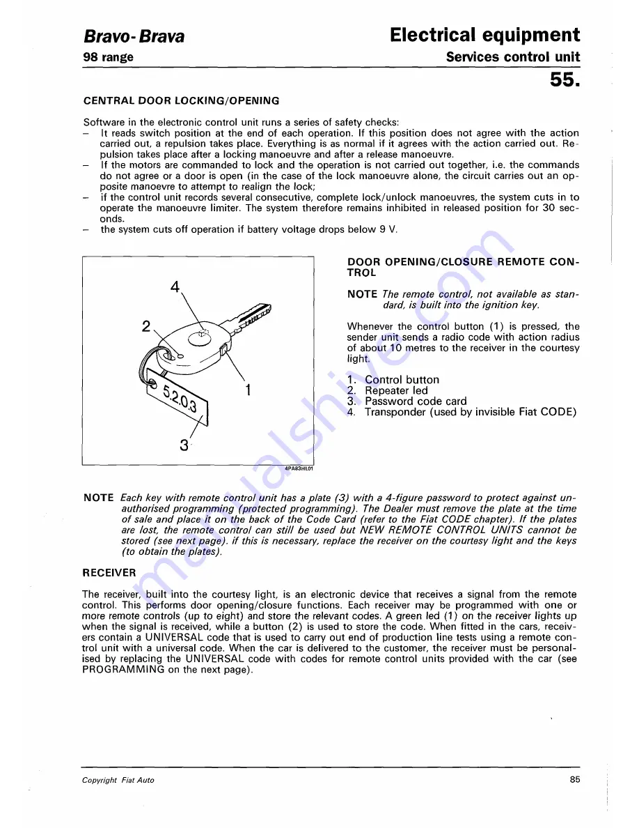 Fiat 1996 Brava Service Manual Download Page 784