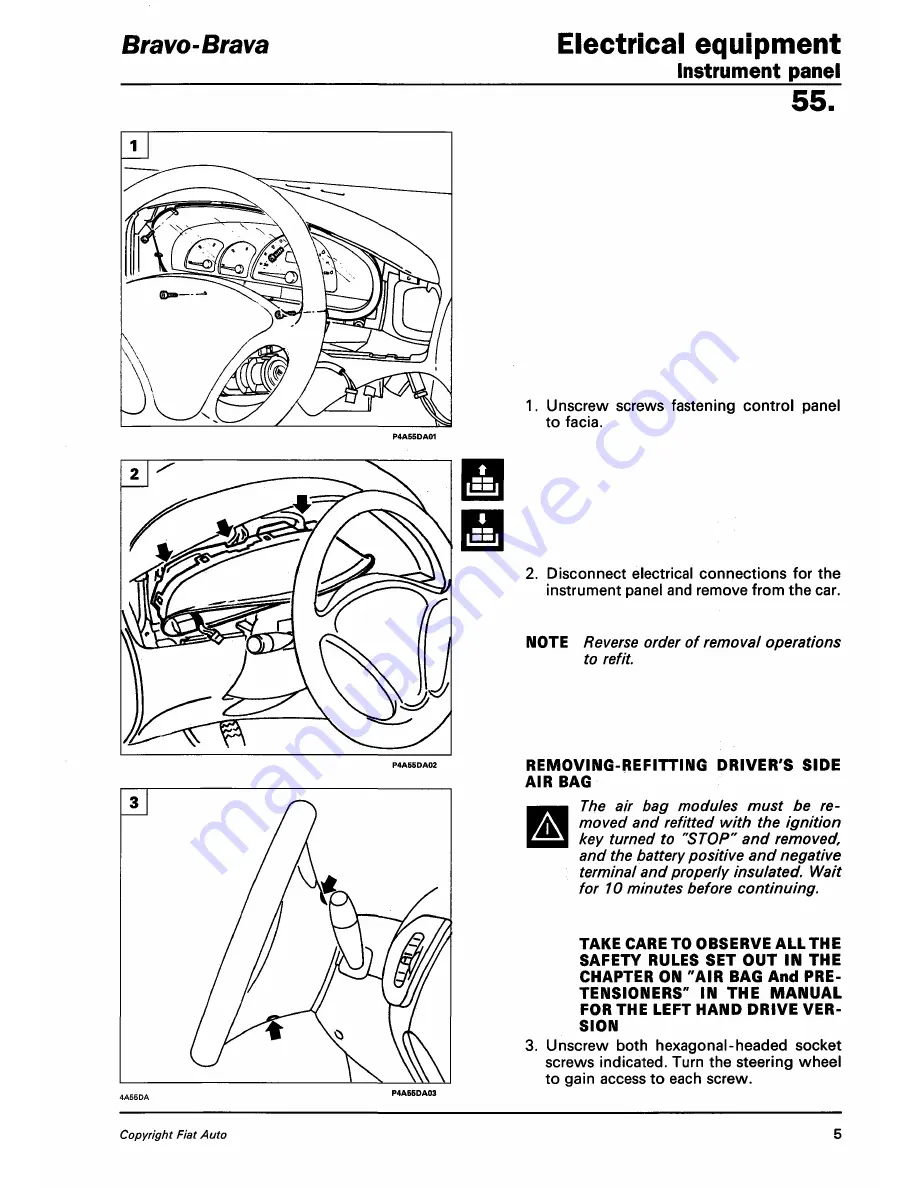 Fiat 1996 Brava Скачать руководство пользователя страница 850