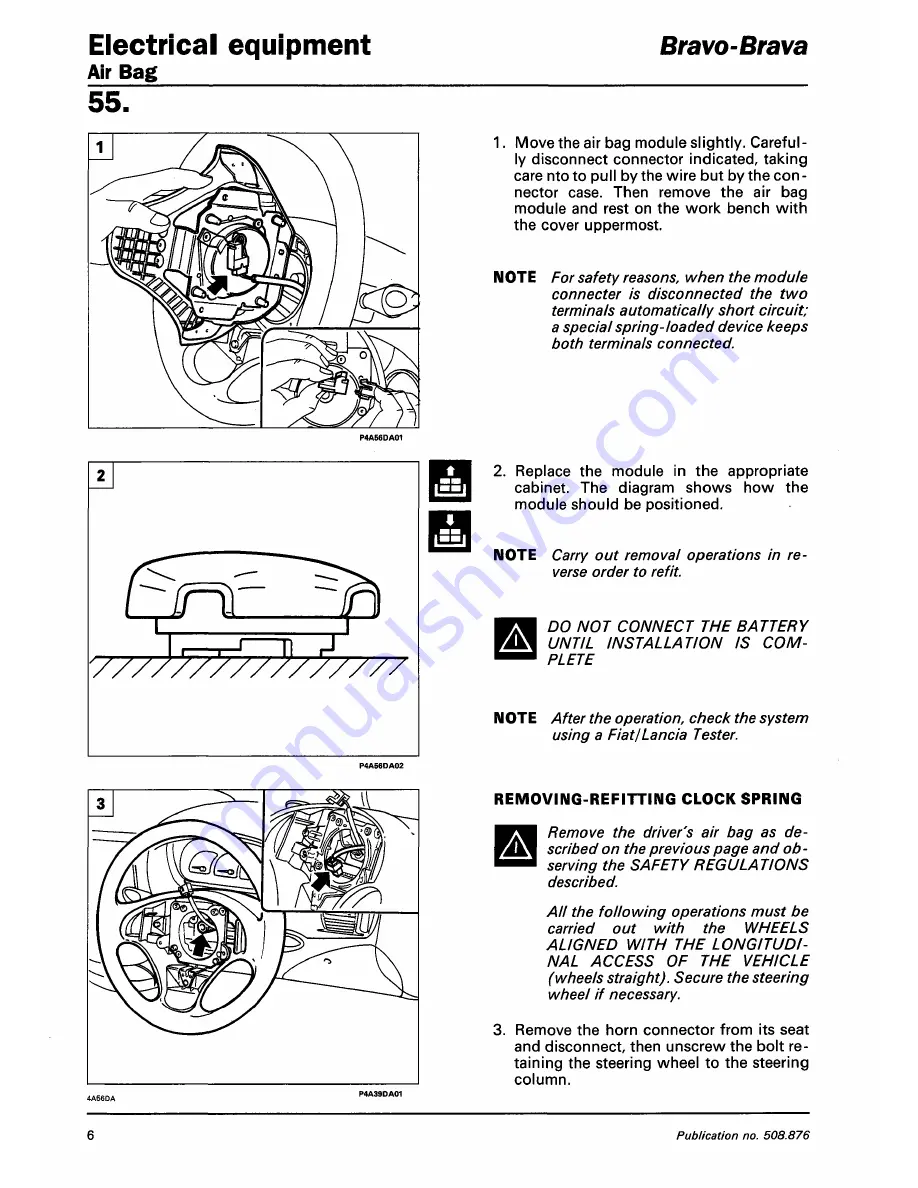 Fiat 1996 Brava Service Manual Download Page 851