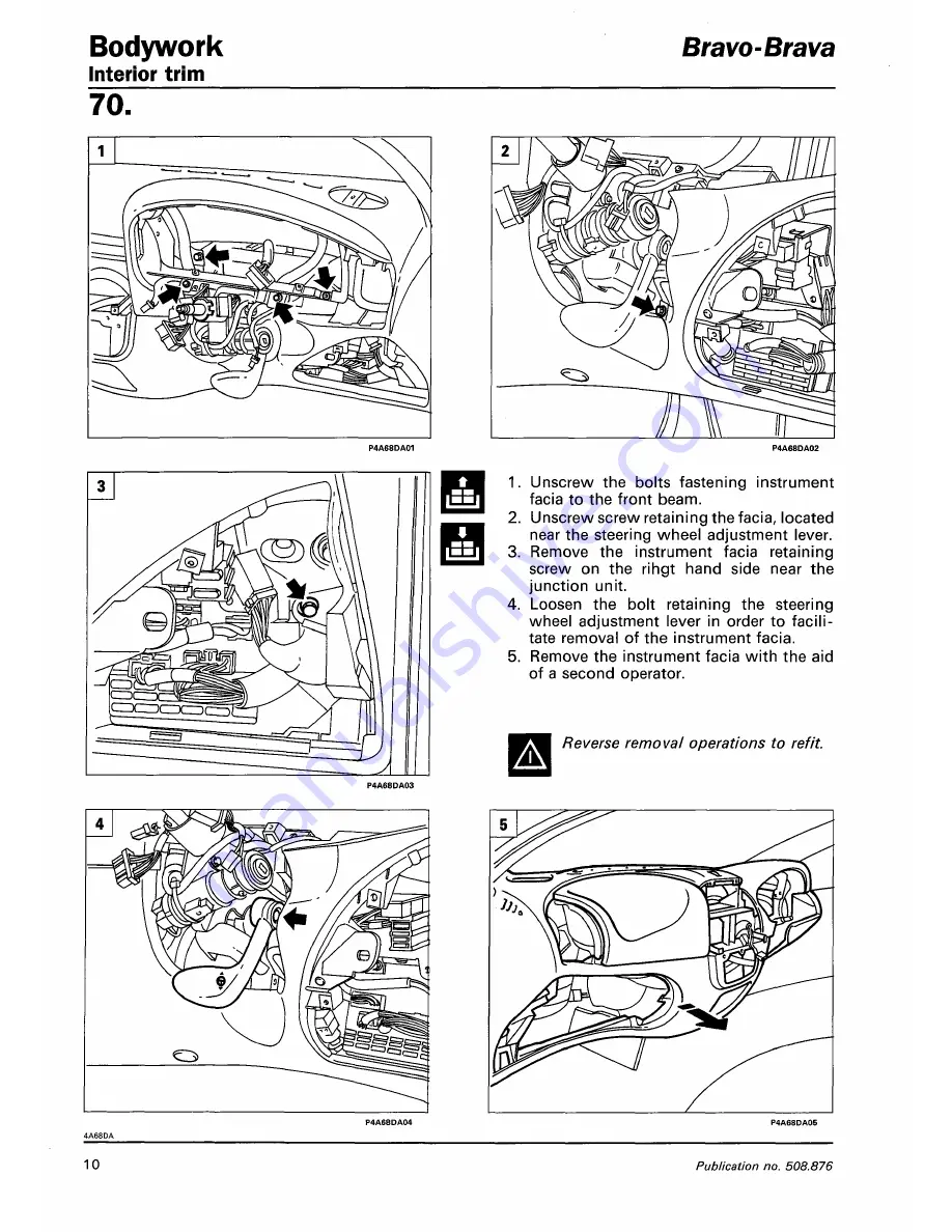 Fiat 1996 Brava Service Manual Download Page 863