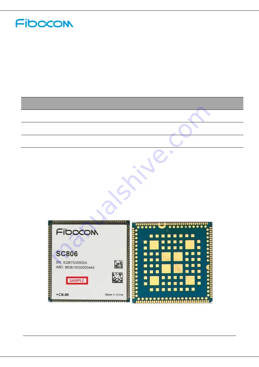 Fibocom SC806 Hardware User Manual Download Page 59